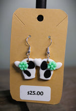 Load image into Gallery viewer, Holstein Cow Polymer Clay Earrings (Medium)