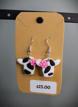 Load image into Gallery viewer, Holstein Cow Polymer Clay Earrings (Medium)