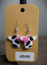 Load image into Gallery viewer, Holstein Cow Polymer Clay Earrings (Medium)