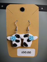 Load image into Gallery viewer, Holstein Cow Polymer Clay Earrings (Large)