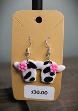 Load image into Gallery viewer, Holstein Cow Polymer Clay Earrings (Large)