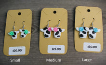 Load image into Gallery viewer, Holstein Cow Polymer Clay Earrings (Small)