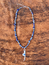 Load image into Gallery viewer, Lapis Lazuli &amp; Sterling Silver Necklace – Bit Pendant
