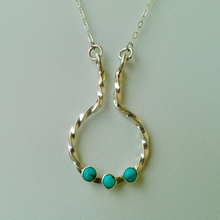 Load image into Gallery viewer, Turquoise &amp; Sterling Silver Ring Keeper Necklaces