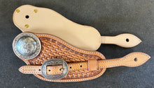 Load image into Gallery viewer, Stamped Men&#39;s Sized Buckaroo Style Spur Straps (Brooks Buckles &amp; Conchos)