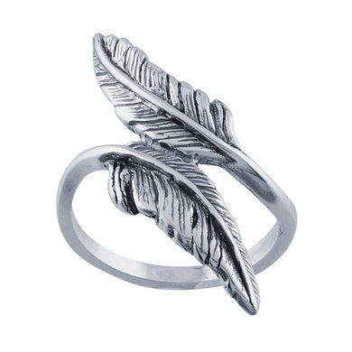 Double Feathered Sterling Ring