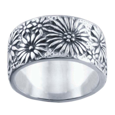 Oxidized Sterling Silver Oxidized Daisy Ring