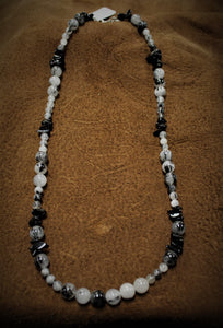 Beaded Black Onyx Quartz Necklace