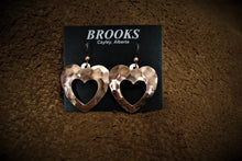 Load image into Gallery viewer, Textured Heart Copper Earrings