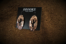 Load image into Gallery viewer, Textured Oval with Cactus Copper Earrings