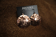 Load image into Gallery viewer, Textured Domed Circle Copper Earrings