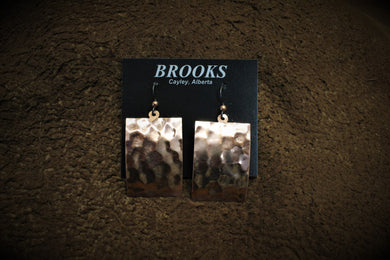 Textured Rectangle Copper Earrings