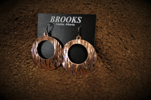 Textured Circle Copper Earrings