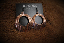 Load image into Gallery viewer, Textured Circle Copper Earrings