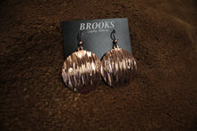 Load image into Gallery viewer, Textured Domed Circle Copper Earrings