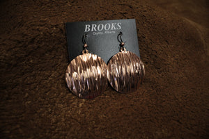 Textured Domed Circle Copper Earrings