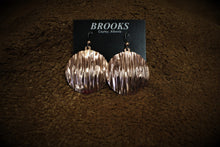 Load image into Gallery viewer, Textured Domed Circle Copper Earrings