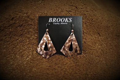Textured Diamond Copper Earrings