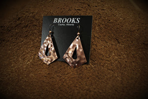 Textured Diamond Copper Earrings