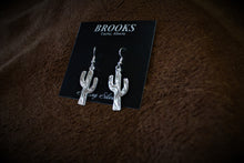 Load image into Gallery viewer, Hand Engraved Sterling Silver Cactus Earrings