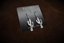 Load image into Gallery viewer, Hand Engraved Sterling Silver Cactus Earrings