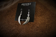 Load image into Gallery viewer, Hand Engraved Sterling Silver Feather Earrings