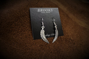 Hand Engraved Sterling Silver Feather Earrings