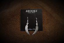 Load image into Gallery viewer, Hand Engraved Sterling Silver Feather Earrings