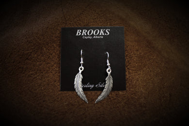 Hand Engraved Sterling Silver Feather Earrings
