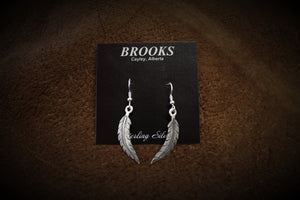 Hand Engraved Sterling Silver Feather Earrings