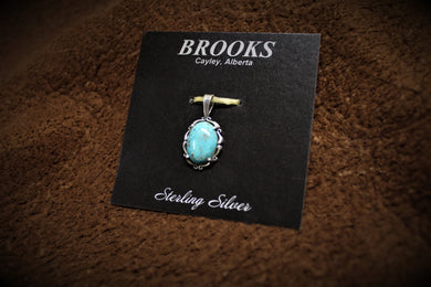 Sterling Silver Oval Turquoise Pendent