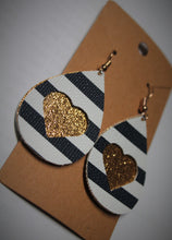 Load image into Gallery viewer, Faux Leather Earrings with Heart