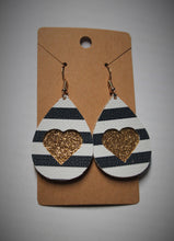 Load image into Gallery viewer, Faux Leather Earrings with Heart