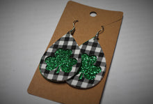 Load image into Gallery viewer, Faux Lather Earrings with Clover