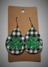 Load image into Gallery viewer, Faux Lather Earrings with Clover