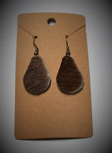 Cowhide Teardrop Earrings