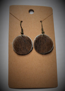 Cowhide Circle Earrings