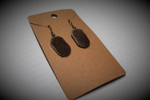 Cowhide Oval Earrings