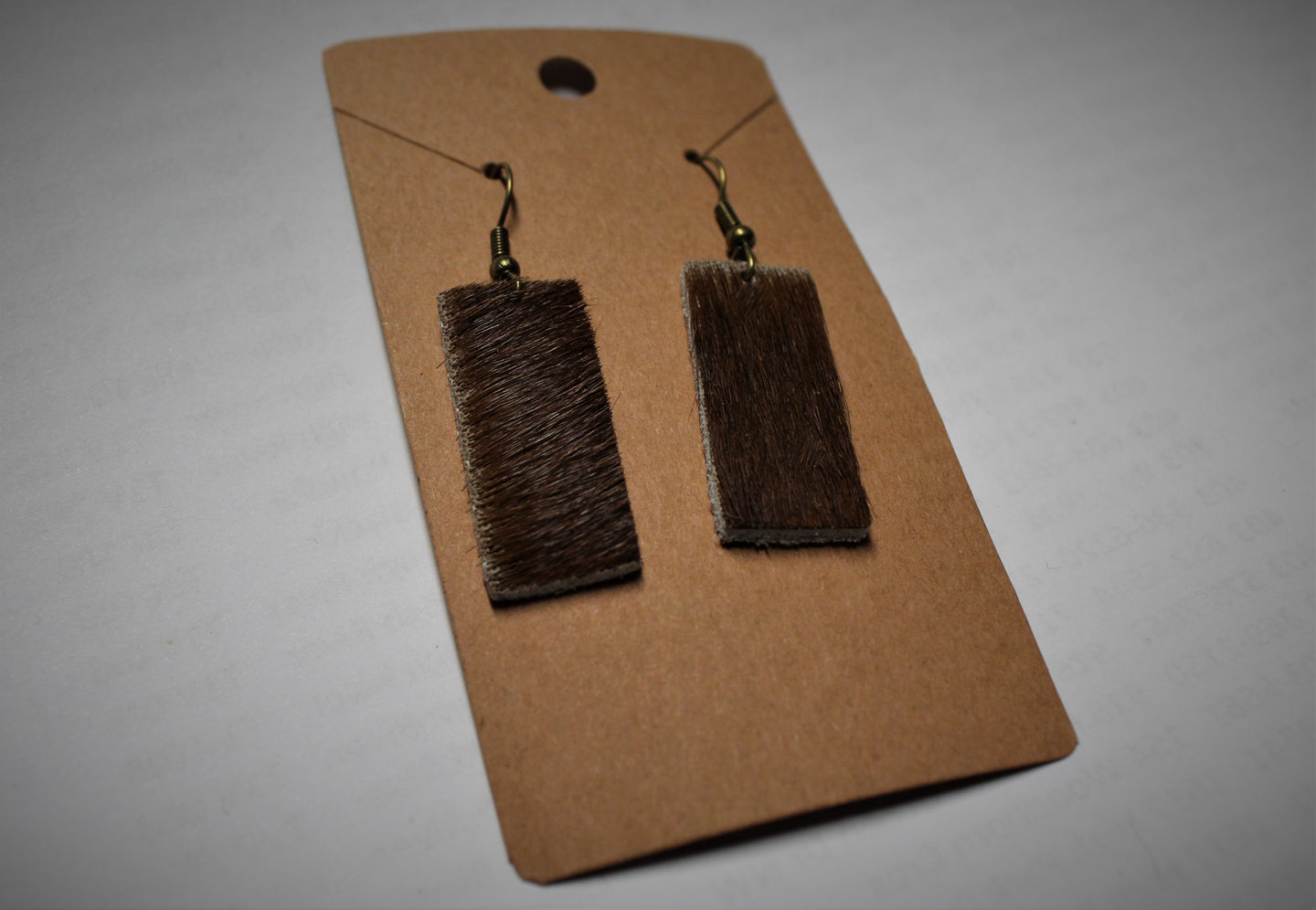 Cowhide Rectangle Earrings