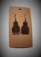 Load image into Gallery viewer, Cowhide Ear Tag Earrings