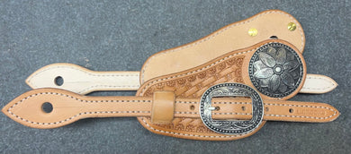 Ladies Spur straps with Brooks Nickel conchos and buckles