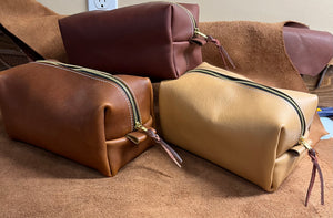 Leather Shave/dopp bag