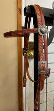 Load image into Gallery viewer, Stamped Brow Band Headstalls with Brooks Hardware