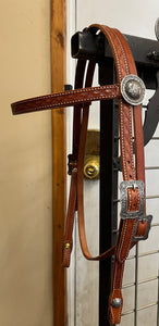 Stamped Brow Band Headstalls with Brooks Hardware