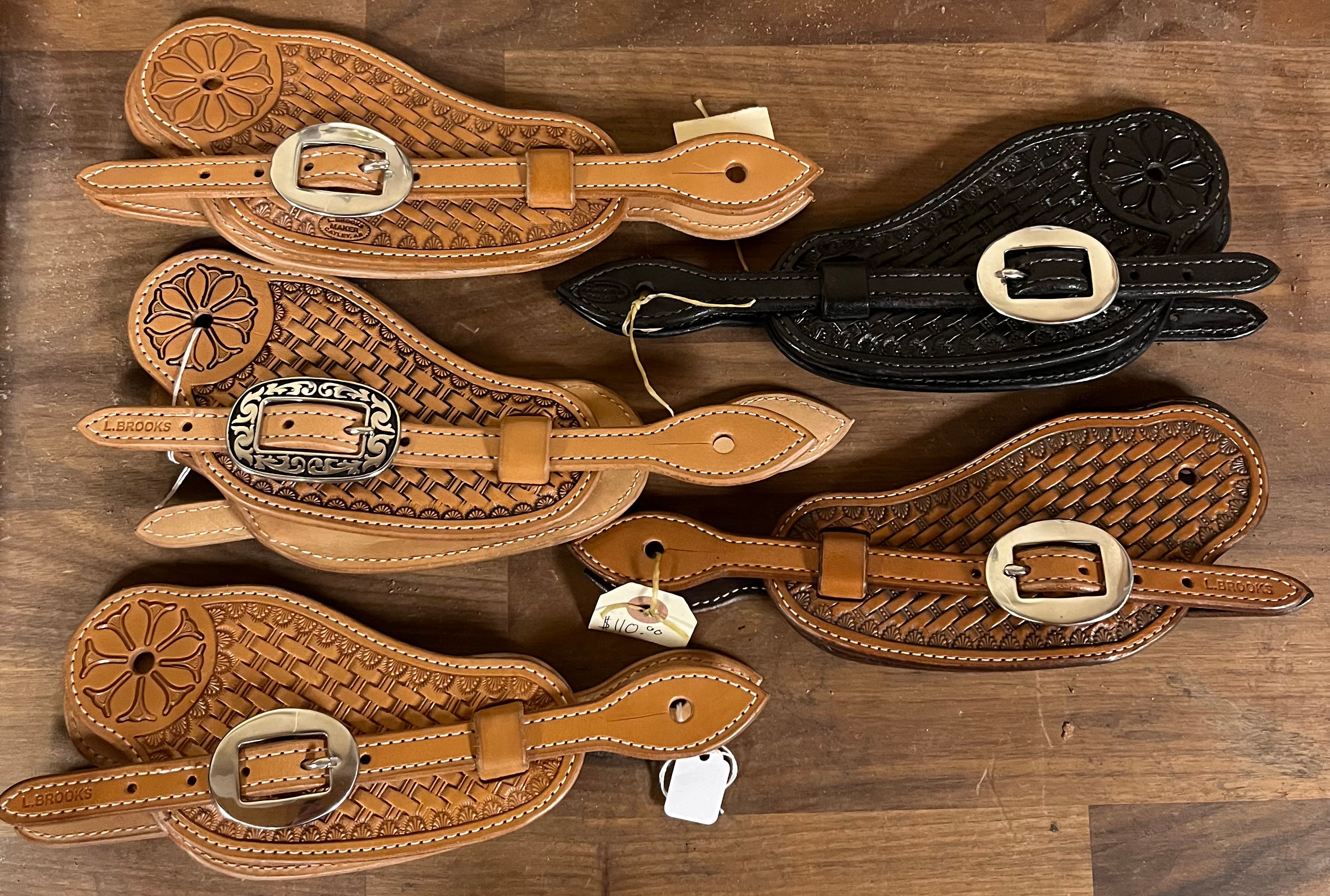 Whisky Buckstitch Buckaroo Spur Straps with Your Choice of Buckles